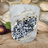 Black and White Flat Crystal Geode - LG Cylinder*Tall